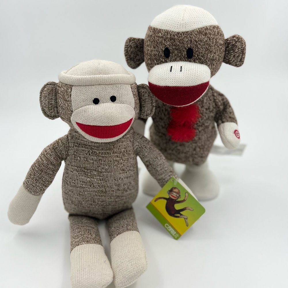 Kohl’s cares; brown sock monkeys, short and tall